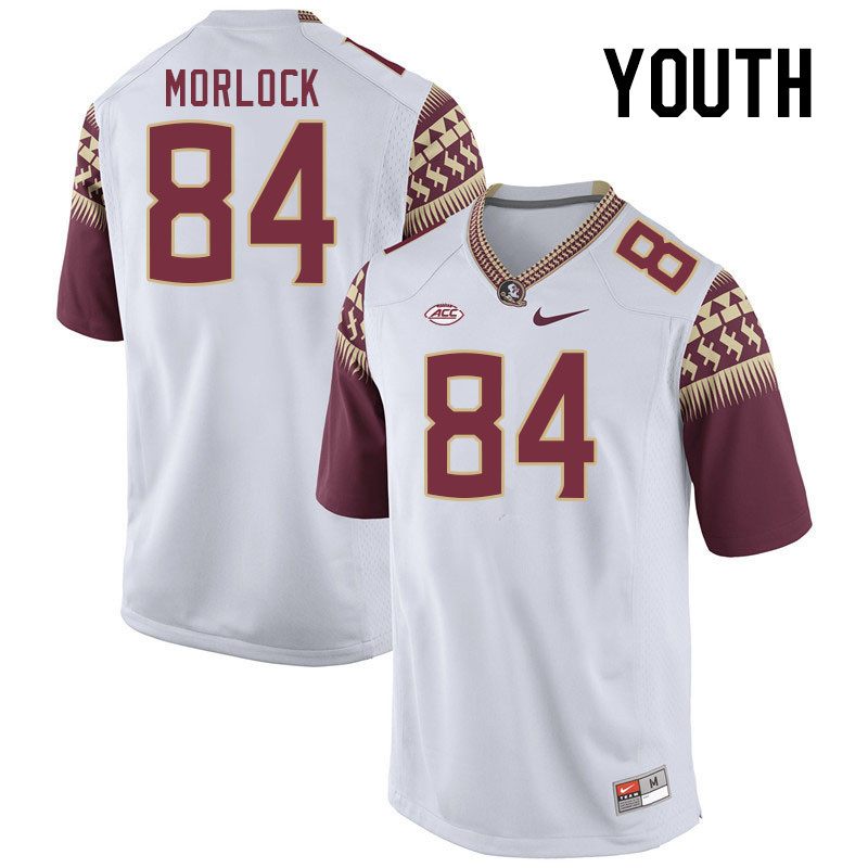 Youth #84 Kyle Morlock Florida State Seminoles College Football Jerseys Stitched-White - Click Image to Close